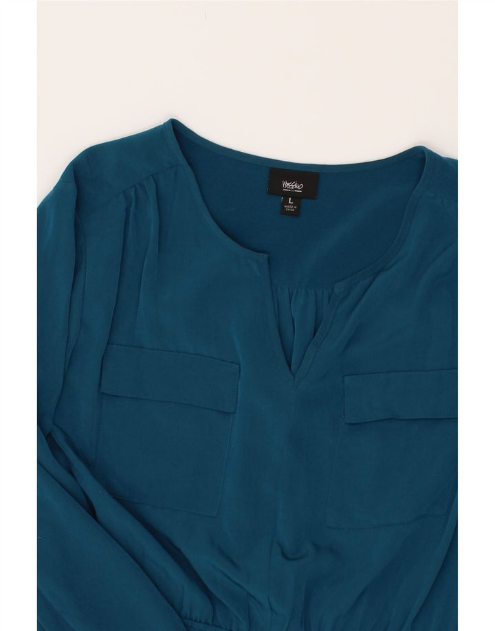 MOSSIMO Womens Long Sleeve Basic Dress UK 16 Large Blue Polyester Vintage Mossimo and Second-Hand Mossimo from Messina Hembry 