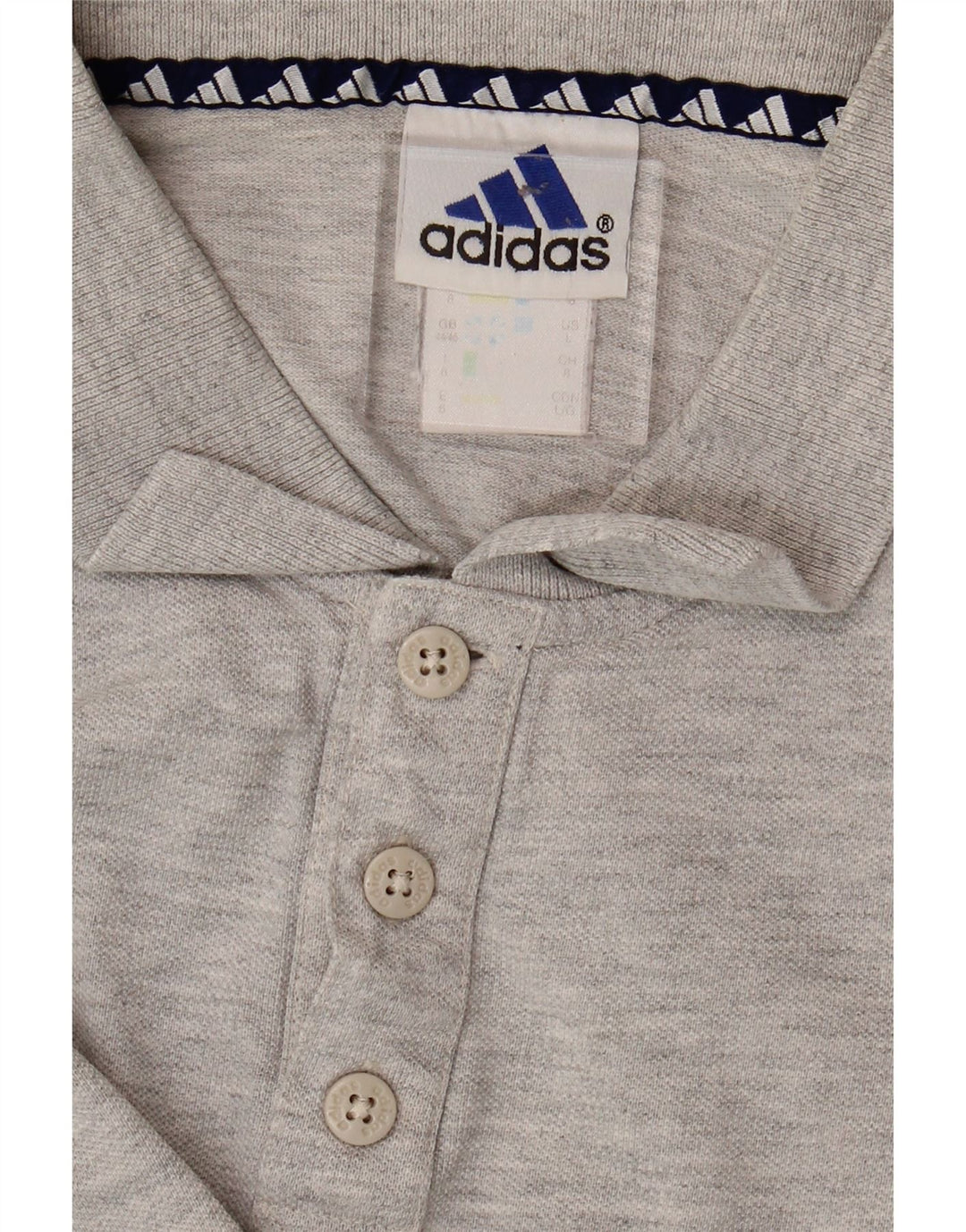 ADIDAS Mens Polo Shirt UK 44/46 Large Grey Vintage Adidas and Second-Hand Adidas from Messina Hembry 