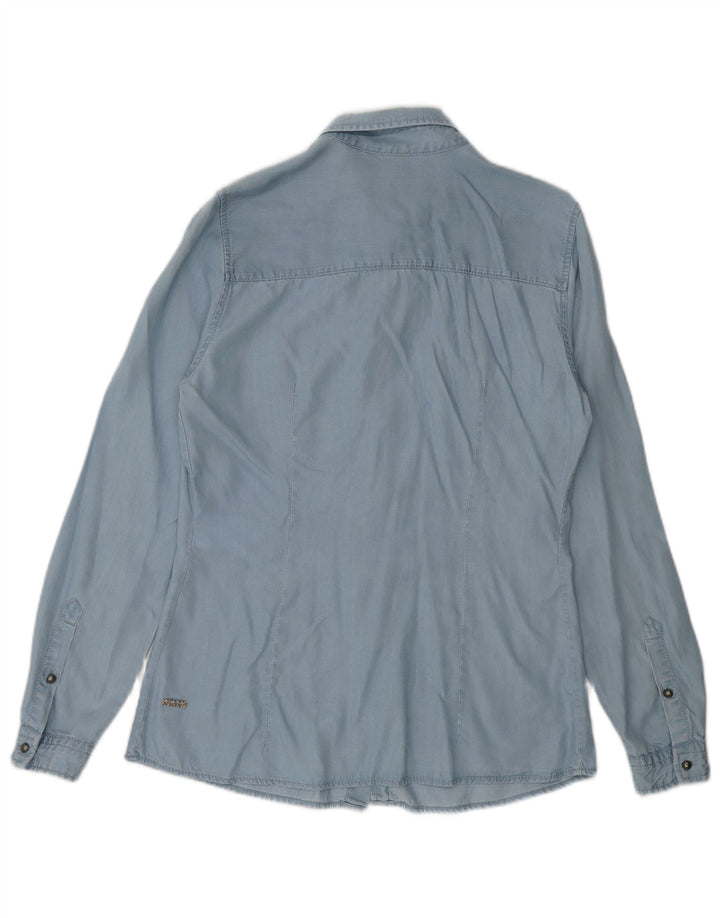 Hugo Boss Chemise surdimensionnée pour femme UK 6 XS Bleu Lyocell