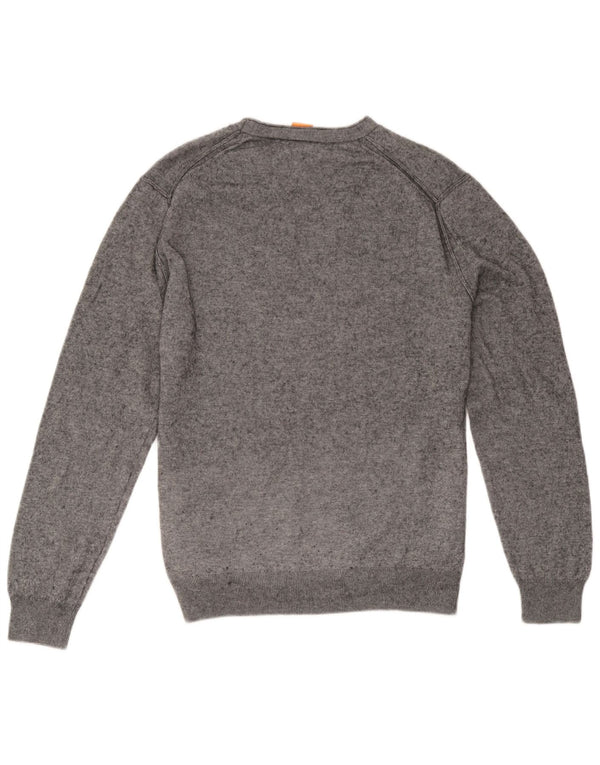 Hugo Boss Mens Crew Neck Jumper Sweater XL Grey Flecked Cotton