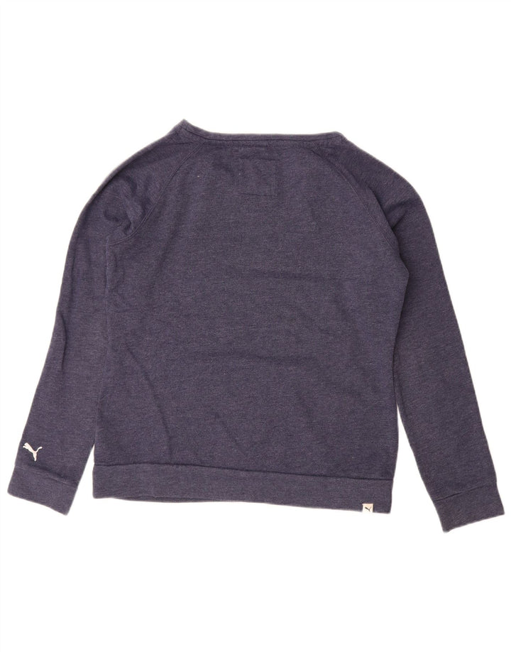 Puma Womens Graphic Sweatshirt Jumper UK 14 Large Navy Blue