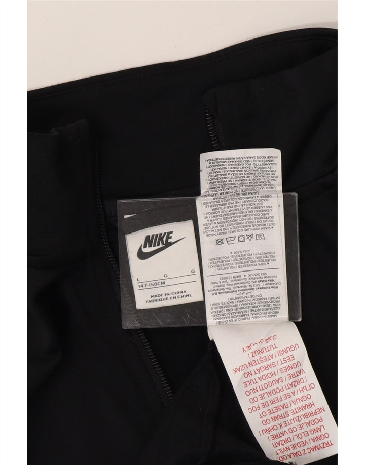 NIKE Boys Tracksuit Top Jacket 12-13 Years Large Black Polyester