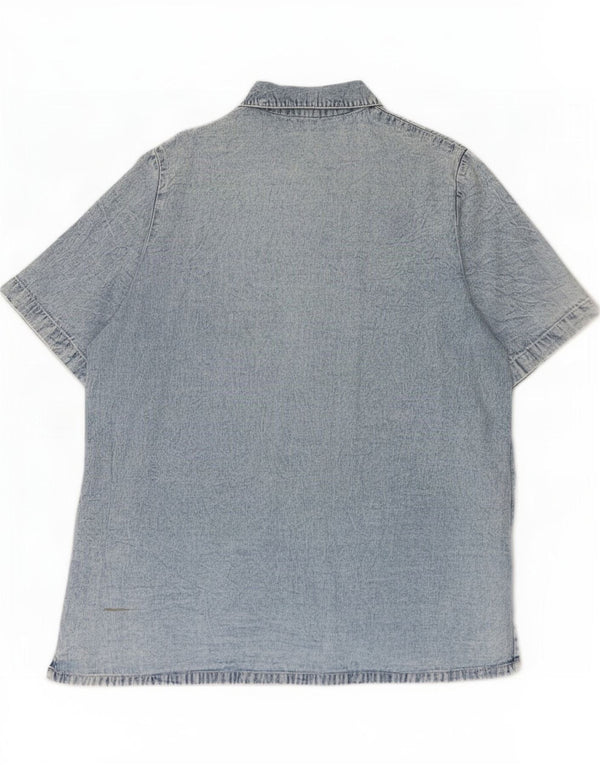 Positano by Jean Paul Camicia in denim a maniche corte da donna UK 18 XL Blu