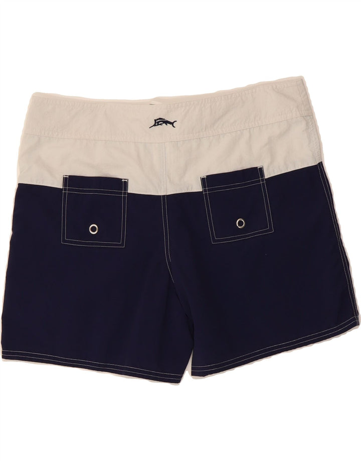TOMMY BAHAMA Mens Swimming Shorts Medium Navy Blue Colourblock Nylon Vintage Tommy Bahama and Second-Hand Tommy Bahama from Messina Hembry 