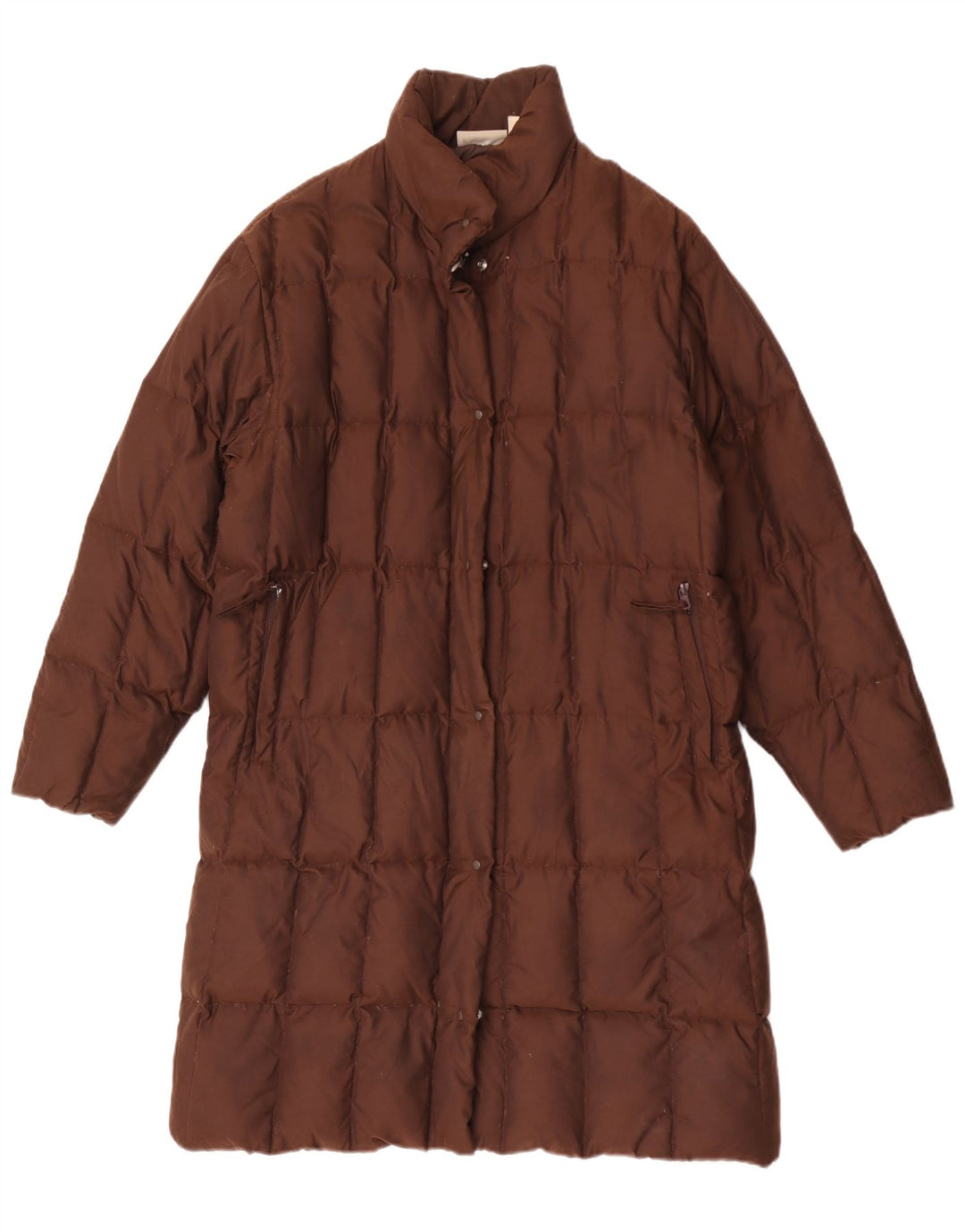 Sergio Tacchini γυναικείο υπερμεγέθη παλτό UK 10 Small Brown Polyamide