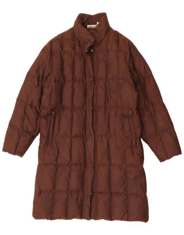 Sergio Tacchini Damen Übergroßer gepolsterter Mantel UK 10 Small Braunes Polyamid