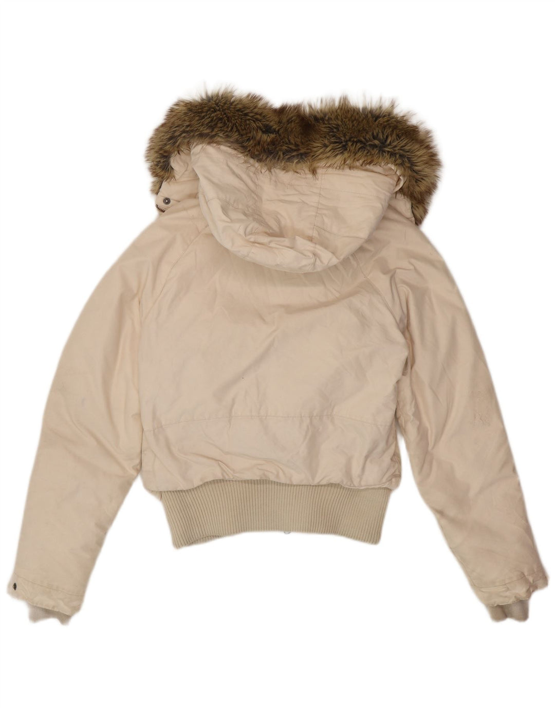 Woolrich Chaqueta acolchada con capucha para mujer UK 44 Algodón blanco mediano