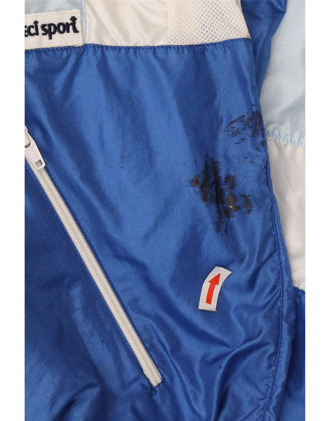 Vintage Womens Oversized Tracksuit Top Jacket IT 44 Medium Blue Colourblock