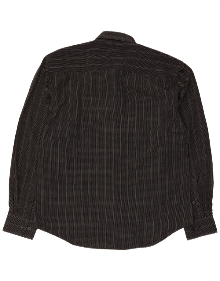 Pierre Cardin Mens Shirt Medium Black Check Polyester