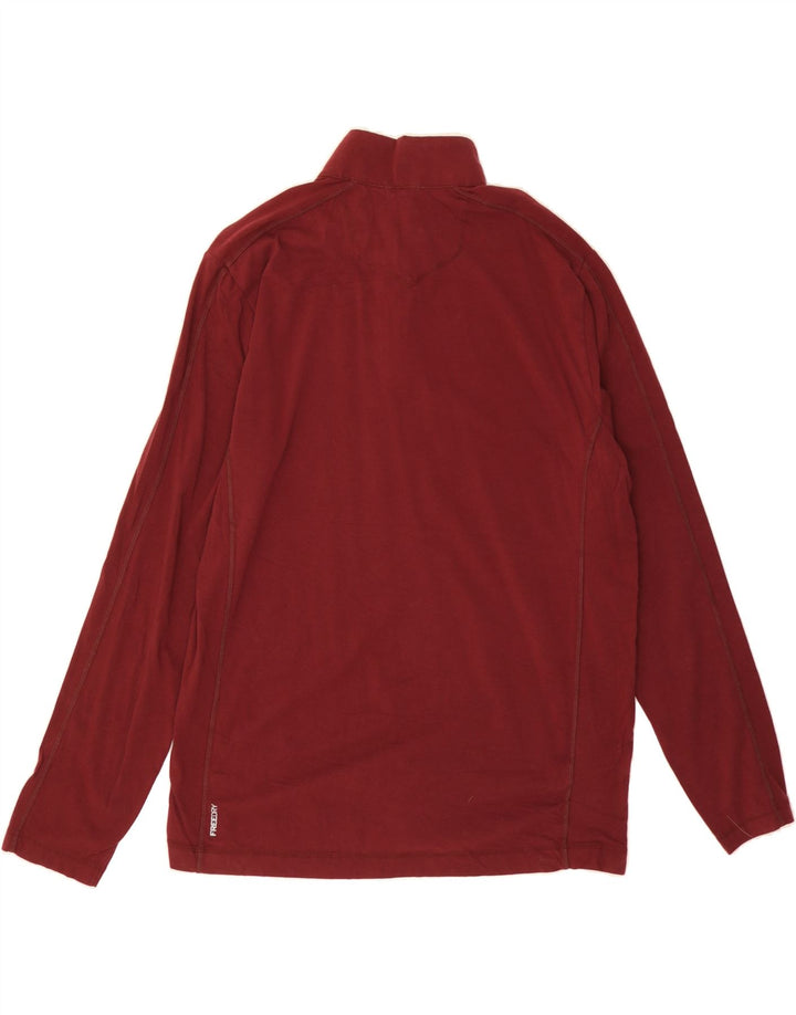 EDDIE BAUER Mens Zip Neck Sweatshirt Jumper Large Burgundy Cotton Vintage Eddie Bauer and Second-Hand Eddie Bauer from Messina Hembry 
