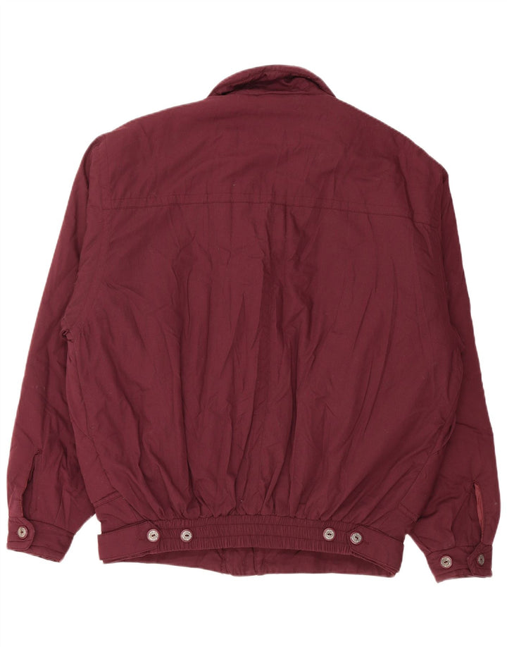 VINTAGE Mens Padded Jacket IT 50 Large Burgundy Polyester