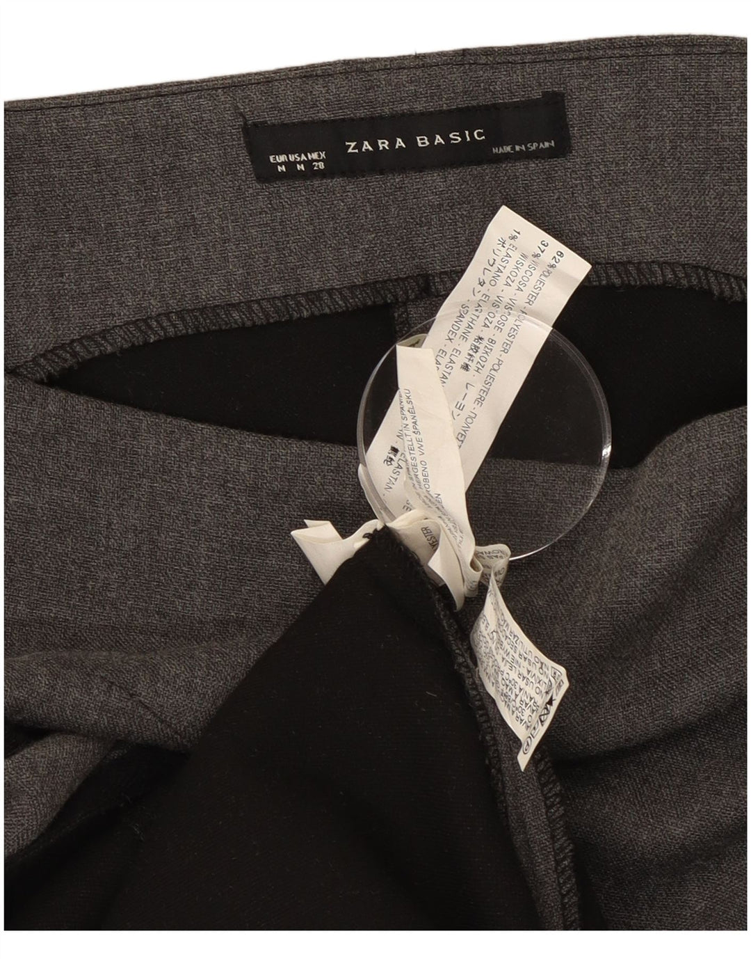 Zara Damen Ärmelloses Etuikleid UK 12 Mittelgraues Polyester