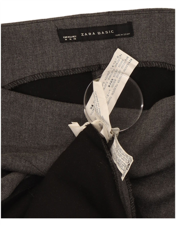 Zara Damen Ärmelloses Etuikleid UK 12 Mittelgraues Polyester
