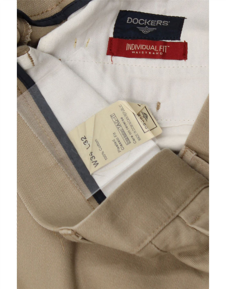 DOCKERS Mens Pegged Chino Trousers W34 L32 Grey Cotton Vintage Dockers and Second-Hand Dockers from Messina Hembry 