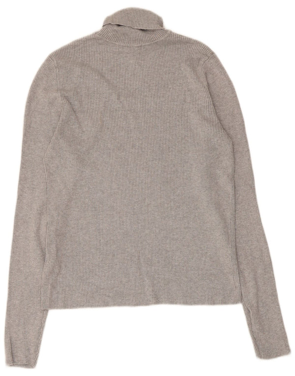 Marks & Spencer Womens Roll Neck Jumper Sweater UK 14 Medium Grey Viscose