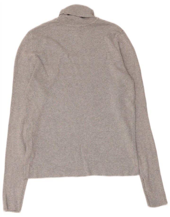 Marks & Spencer Womens Roll Neck Jumper Sweater UK 14 Medium Grey Viscose