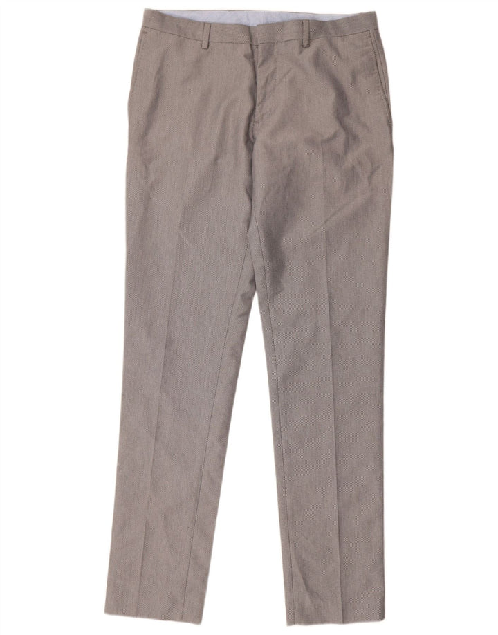 Zara Herren Slim Anzughose EU 40 Mittel W31 L33 Grau Polyester