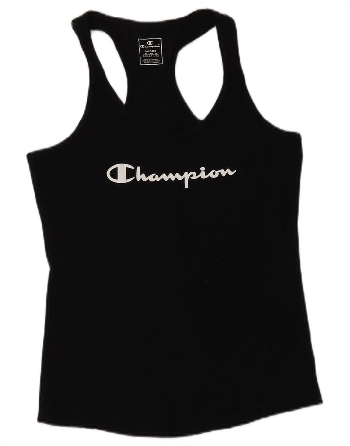 CHAMPION Dame Grafisk Vest Top UK 14 Large Sort