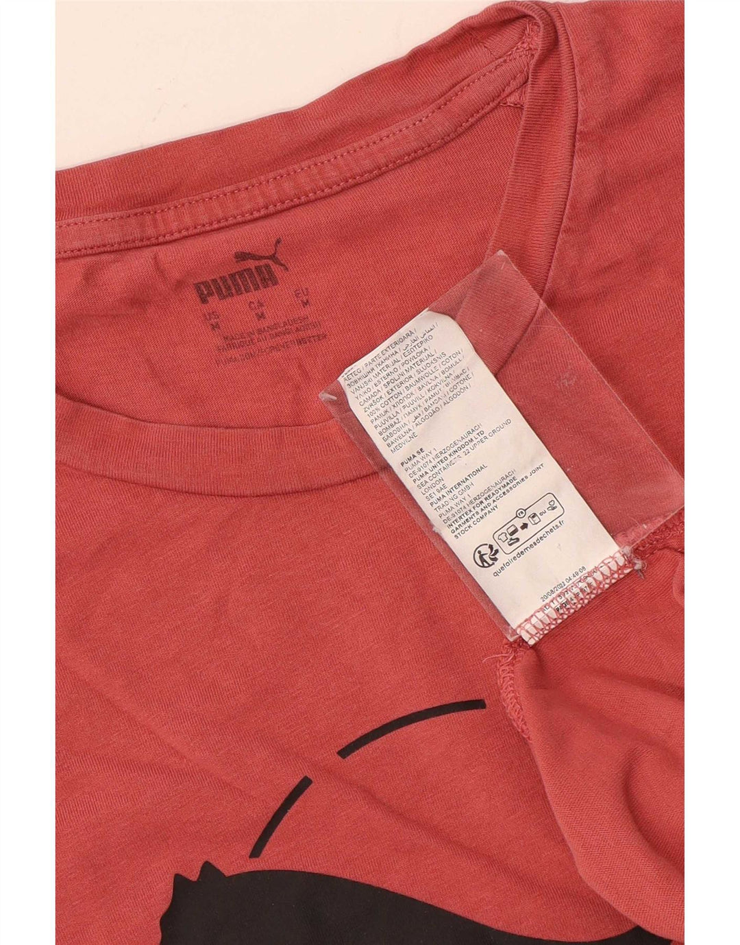 Puma Herren Grafik-T-Shirt-Oberteil aus mittelroter Baumwolle