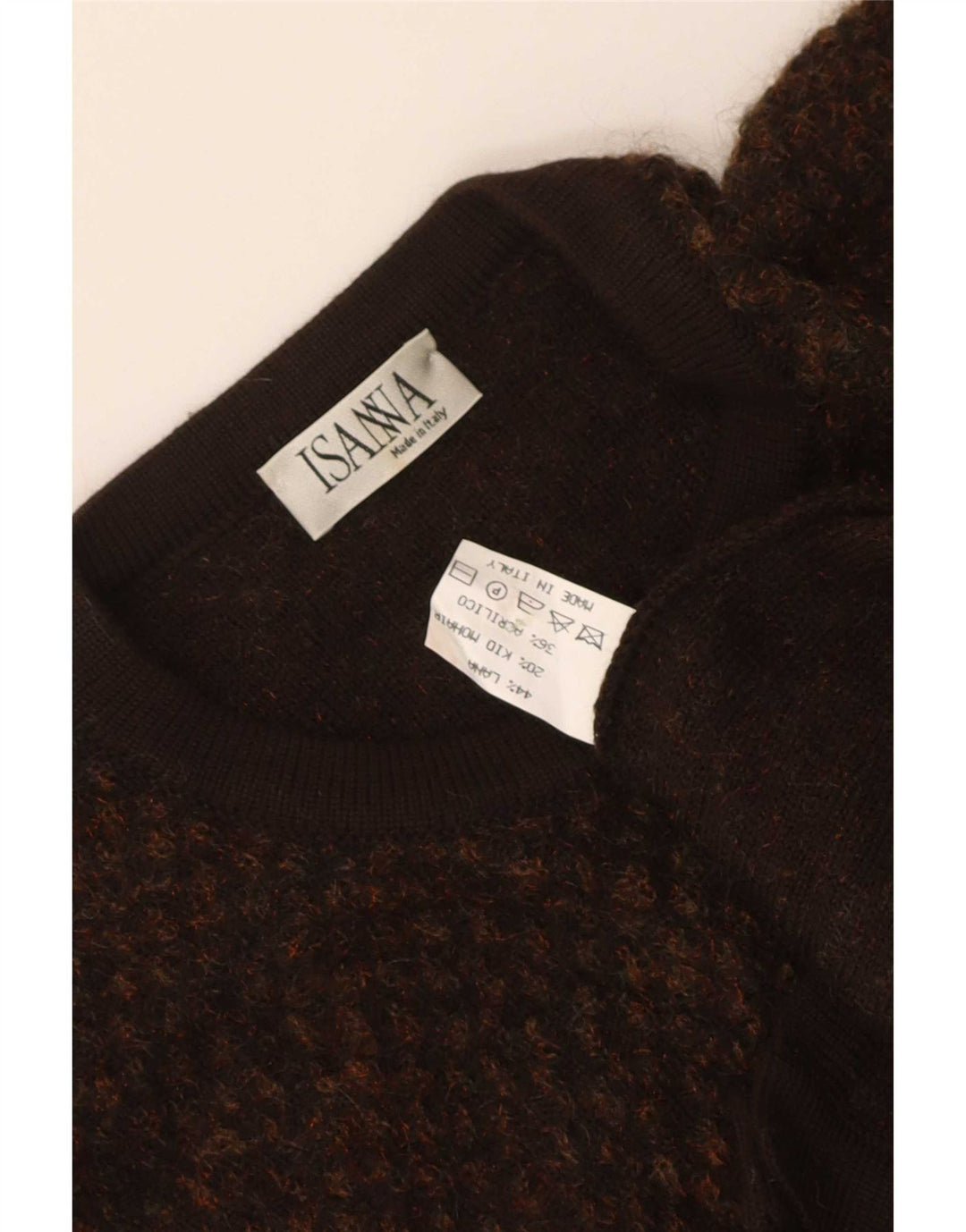 Vintage Womens Cardigan Sweater UK 16 Large Brown Wool