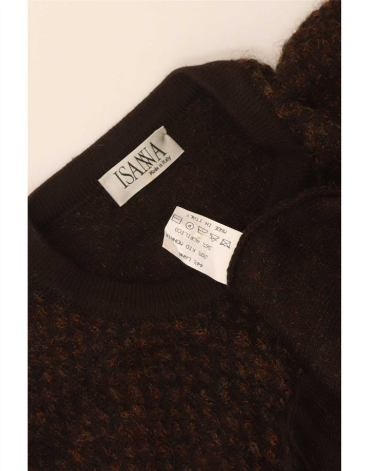 Vintage Womens Cardigan Sweater UK 16 Large Brown Wool