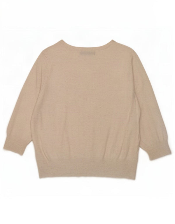 Maglione cardigan corto da donna Marks & Spencer UK 14 Beige medio screziato