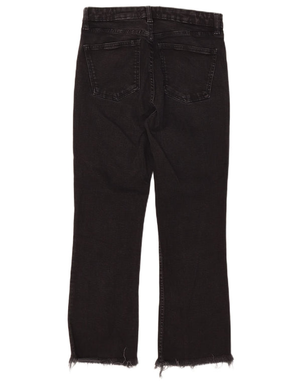 Zara Womens Cropped Jeans EU 38 Small W28 L25 Black