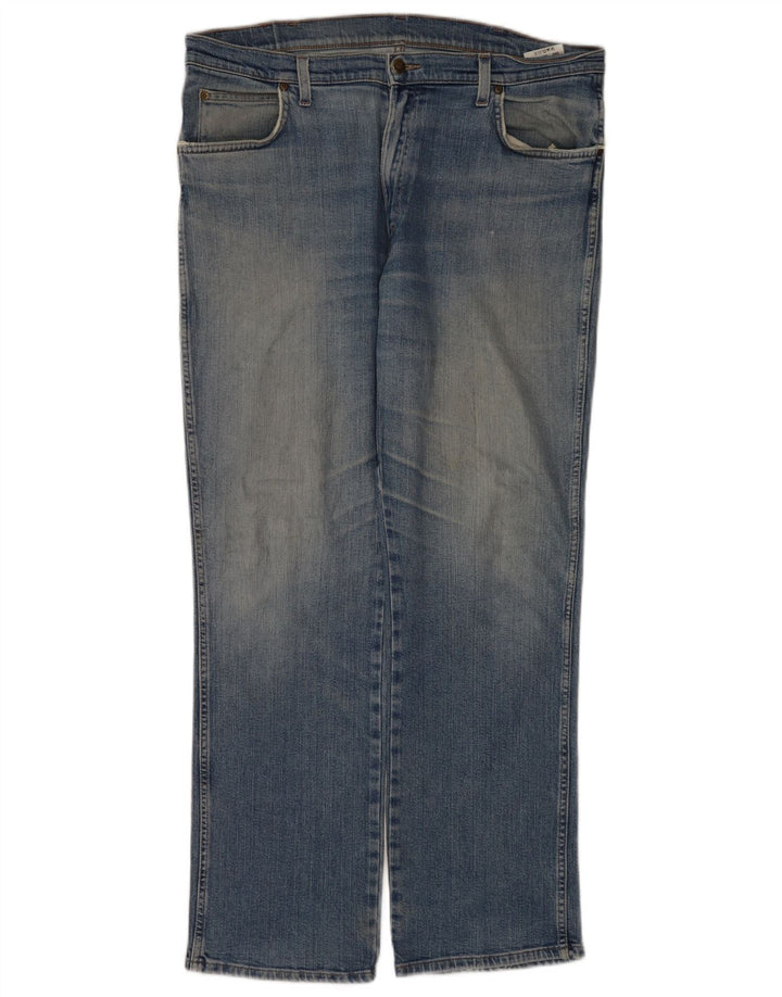 Wrangler Mens Regular Fit Straight Jeans W38 L32 Blue Cotton