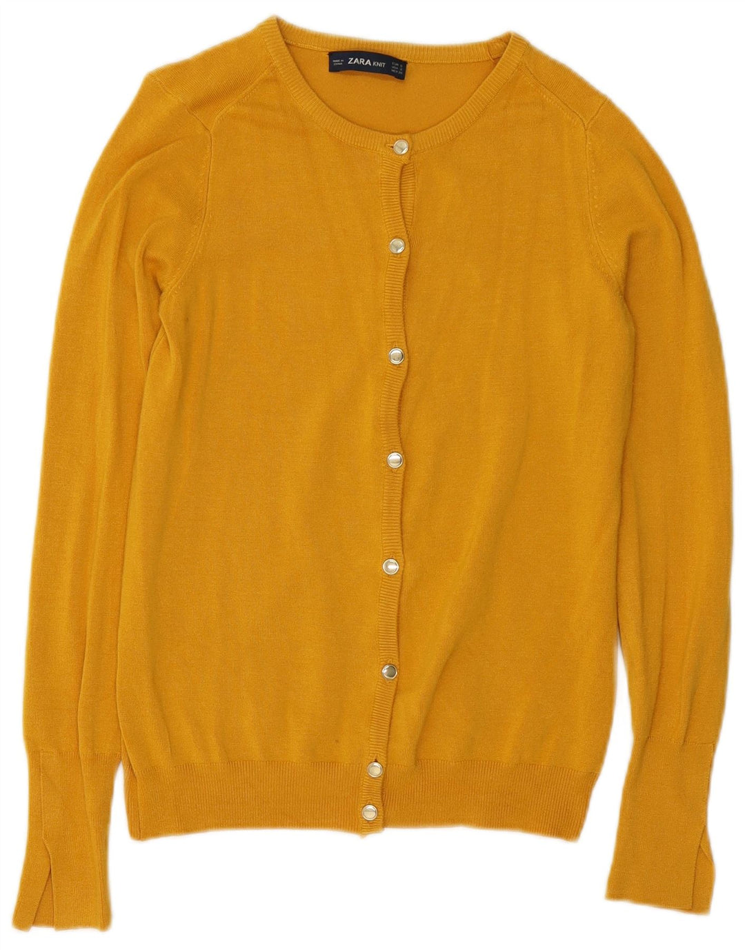 ZARA Womens Cardigan Sweater UK 10 Small Yellow