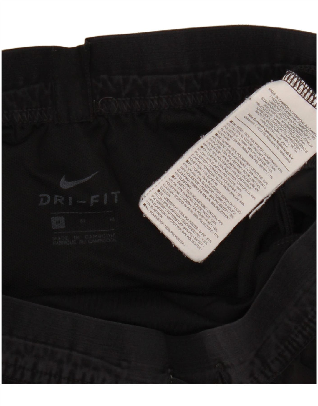 NIKE Dri Fit sportsshorts til kvinder UK 12 Medium Sort polyester