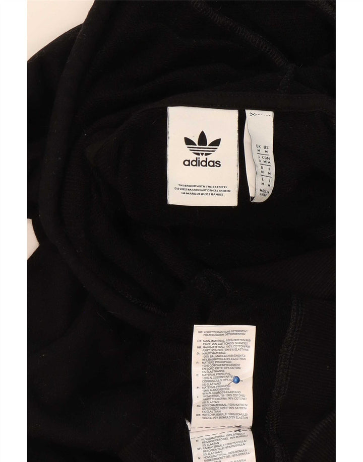 Adidas Mens Hoodie Jumper Medium Black Cotton