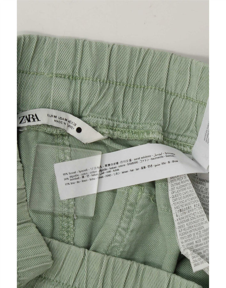 Zara Womens Joggers Trousers Medium W28 L27 Green Lyocell
