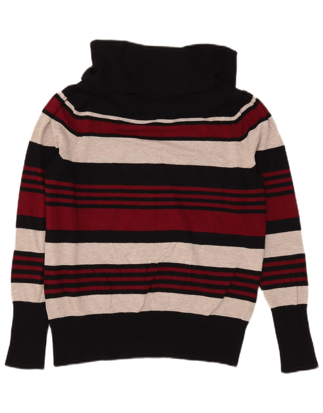 Marks & Spencer Womens Roll Neck Jumper Sweater UK 16 Large Red Striped