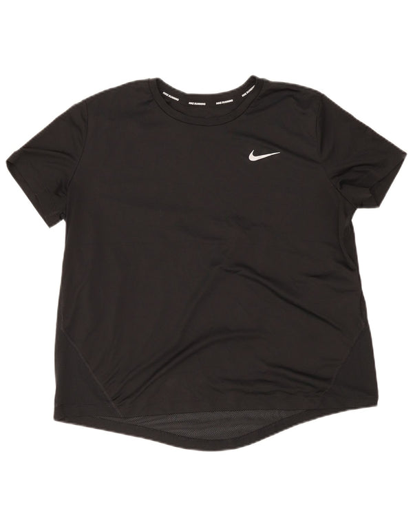 Nike Womens Dri Fit T-Shirt Top UK 16 Large Black Polyester