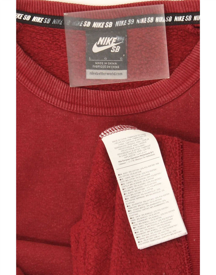 Nike Mens Moletom Jumper Grande Algodão Borgonha