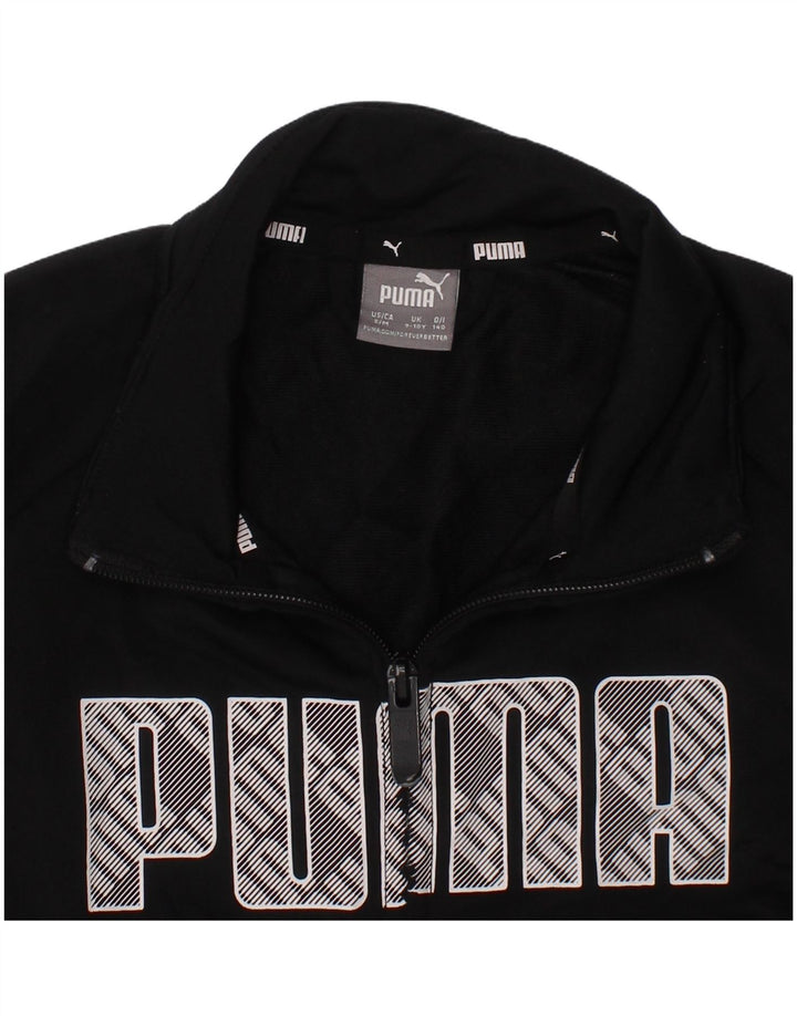 Chłopięcy dres Puma z grafiką, 9-10 lat, czarny poliester