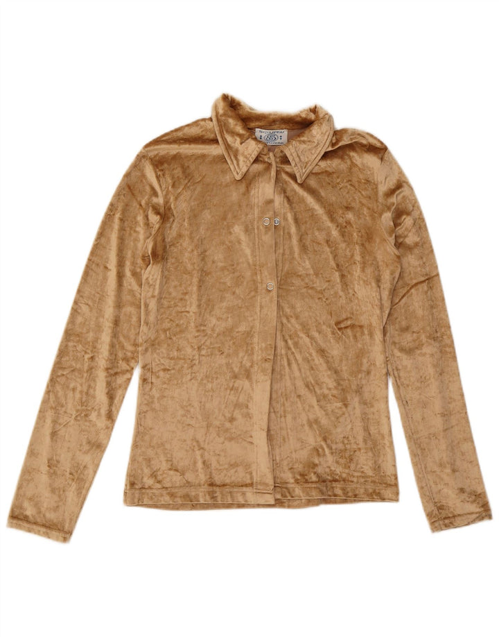 SQUAW Camicetta in velluto da donna UK 12 Acrilico beige medio