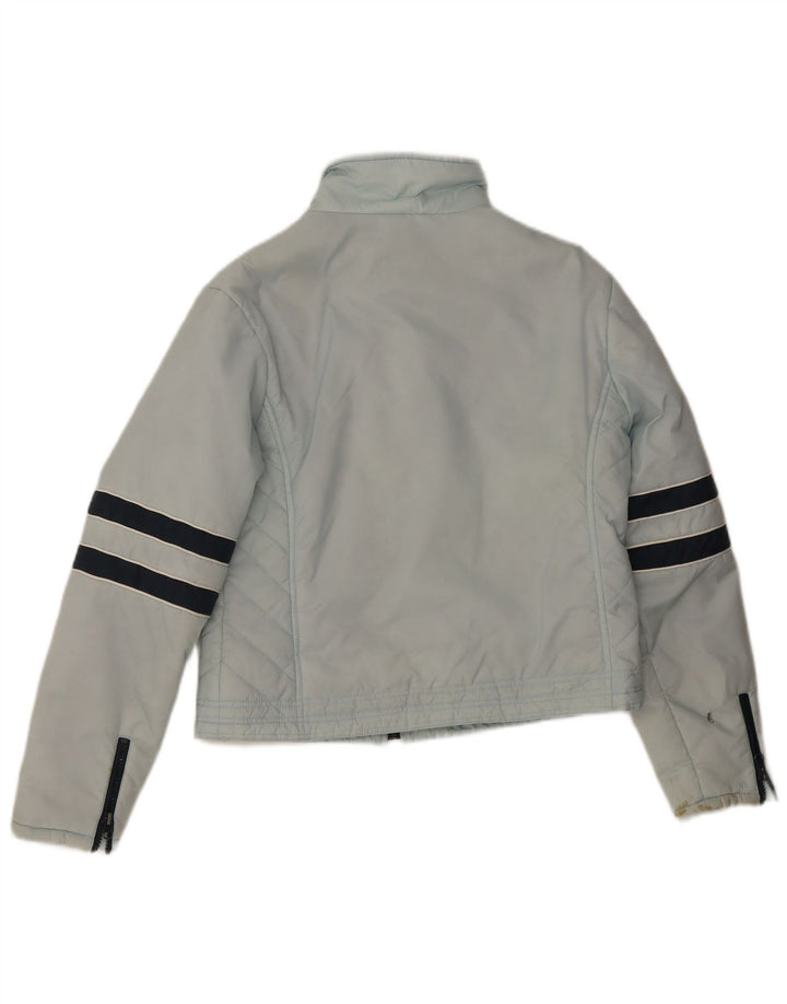 CLOCK HOUSE Womens Padded Jacket UK 16 Large Blue Colourblock Polyester