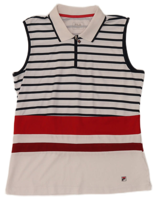 Fila Polo sin mangas para mujer ES 40 XL Poliéster a rayas blancas