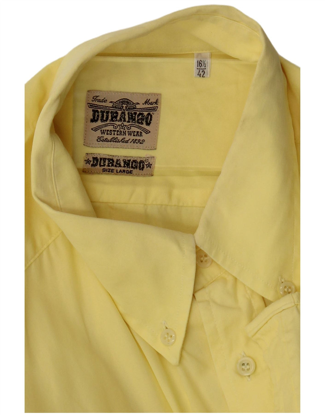 Durango Mens Shirt Size 16 1/2 42 Large Yellow