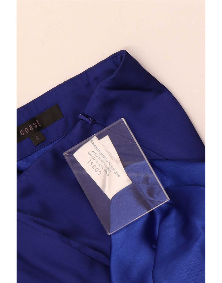 Coast Robe asymétrique sans bretelles pour femme UK 6 XS Bleu Polyester
