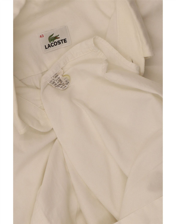 Camicia da uomo Lacoste taglia 43 grande cotone bianco