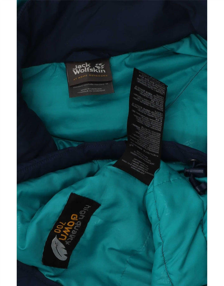 Jack Wolfskin Jachetă căptușită cu glugă pentru femei UK 8/10 Poliester bleumarin mic