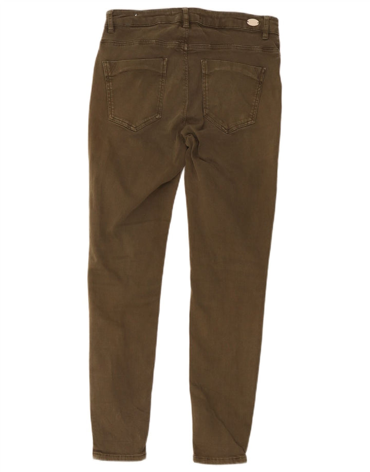 Zara Womens Cropped Jeans EU 40 Medium W30 L26 Khaki Cotton