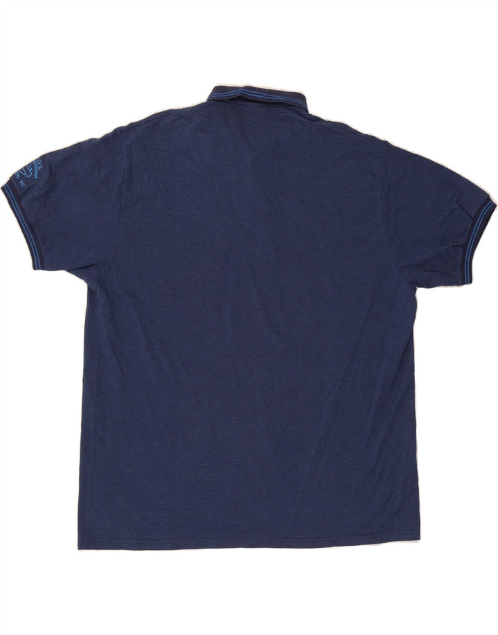 HARLEY DAVIDSON Mens Polo Shirt  2XL Navy Blue Cotton Vintage Harley Davidson and Second-Hand Harley Davidson from Messina Hembry 