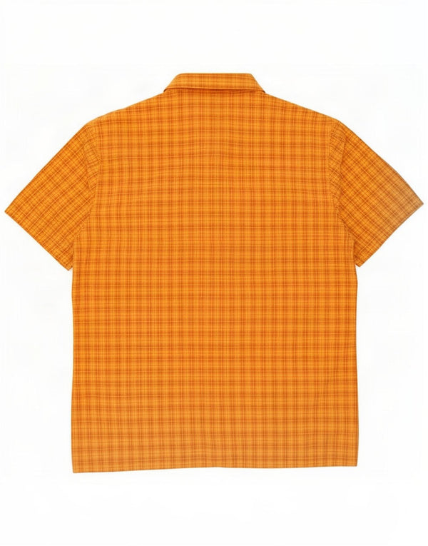 Camicia a maniche corte da uomo Jack Wolfskin UK 44/46 XL a quadri arancioni
