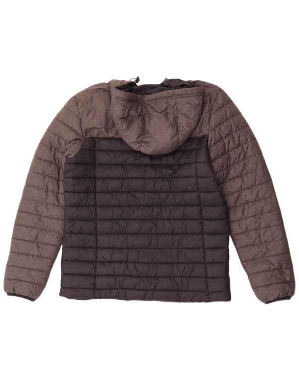 Giacca imbottita con cappuccio da uomo Kappa UK 40 Large nera in poliammide color block