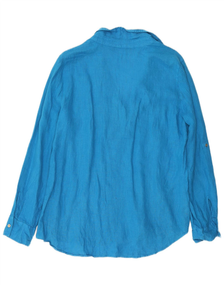 ZARA Womens Pullover Shirt UK 16 Large Blue