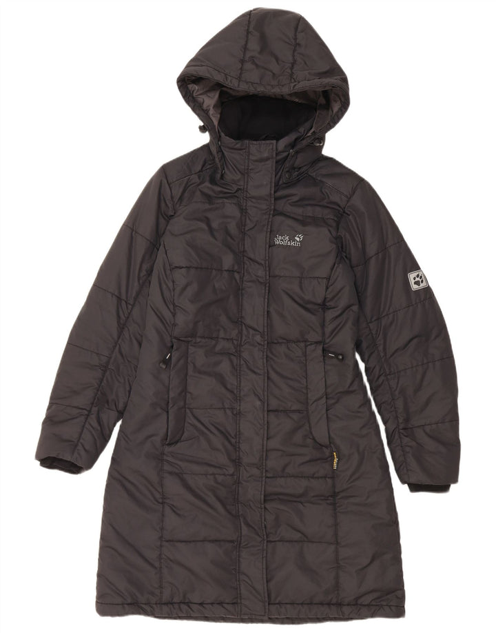 Jack Wolfskin Womens Hooded Padded Coat UK 10 Small Black Polyester