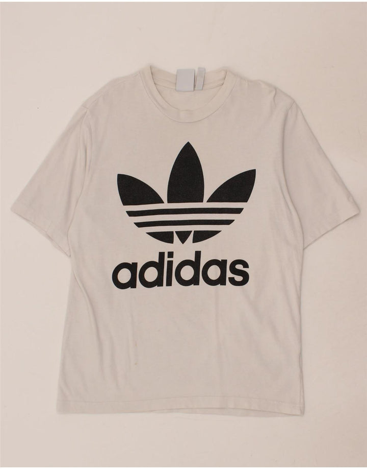 ADIDAS Mens Graphic T-Shirt Top Small White Cotton Vintage Adidas and Second-Hand Adidas from Messina Hembry 